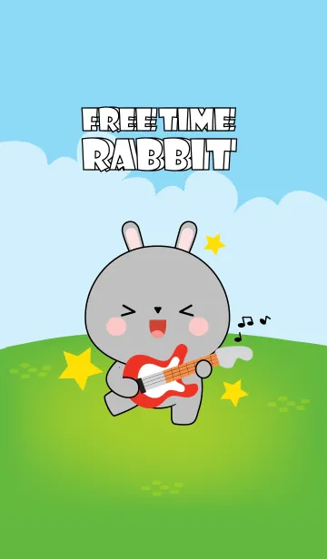 [LINE着せ替え] Free Time Gray Rabbit Theme (jp)の画像1