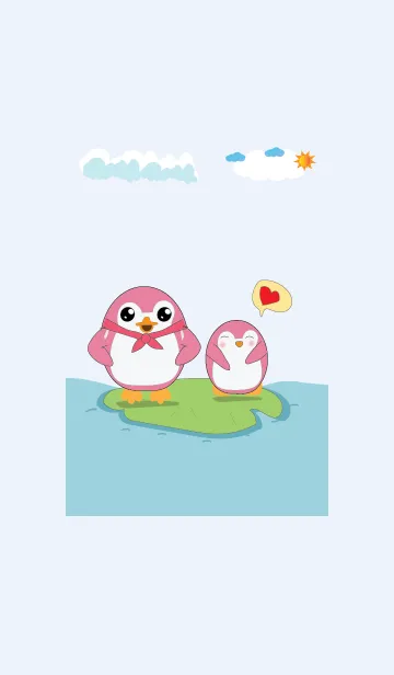 [LINE着せ替え] Pink cute little penguin jpの画像1