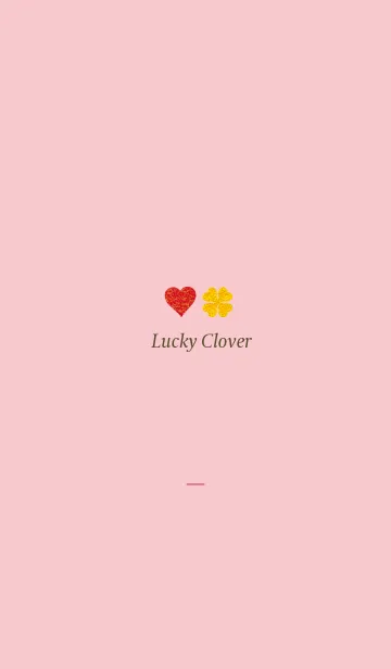 [LINE着せ替え] ピンク : 恋愛運のハートとクローバーの画像1