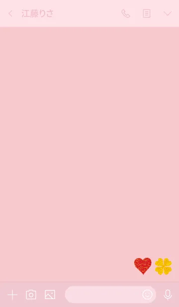 [LINE着せ替え] ピンク : 恋愛運のハートとクローバーの画像3