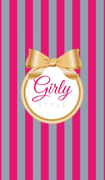 [LINE着せ替え] Girly Style-GOLDStripes22の画像1