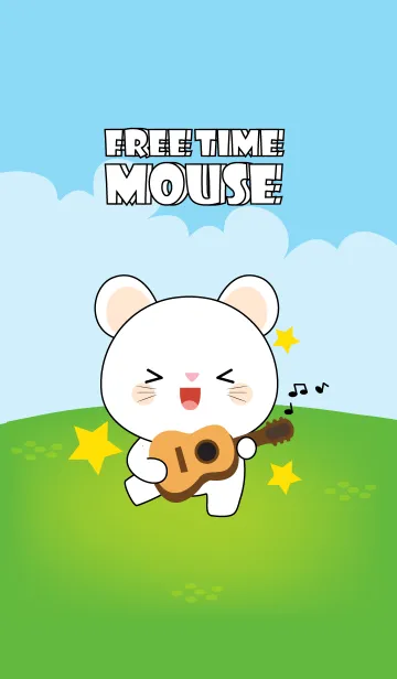 [LINE着せ替え] Free Time White Mouse Theme (jp)の画像1