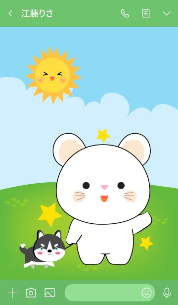 [LINE着せ替え] Free Time White Mouse Theme (jp)の画像3