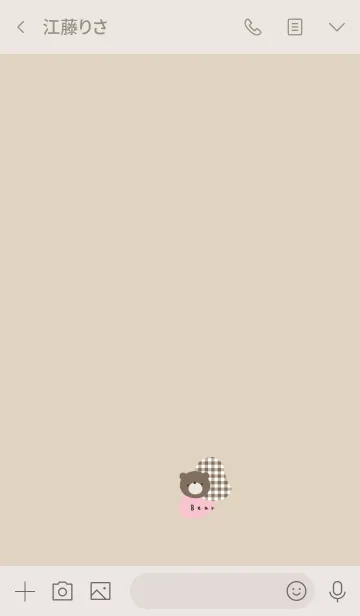 [LINE着せ替え] ベージュとクマ。チェック。の画像3