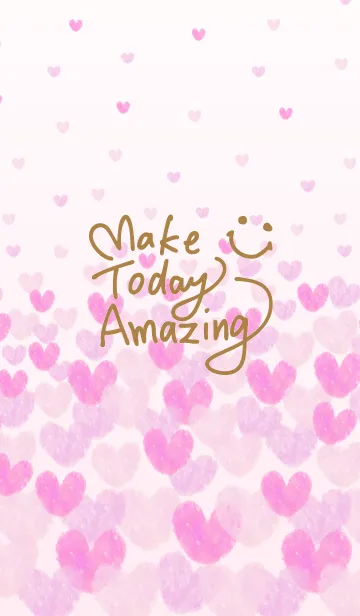 [LINE着せ替え] 水彩ピンクハートスマイル25の画像1