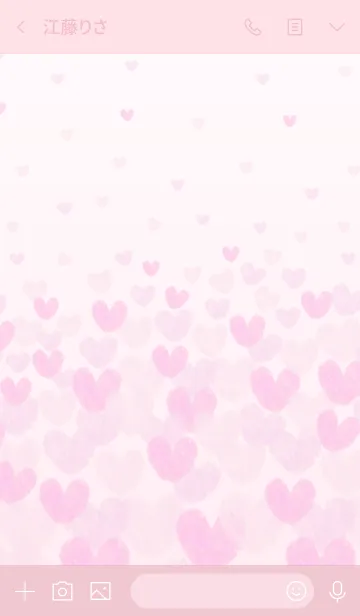 [LINE着せ替え] 水彩ピンクハートスマイル25の画像3