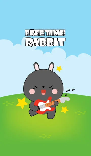 [LINE着せ替え] Free Time Black Rabbit Theme (jp)の画像1