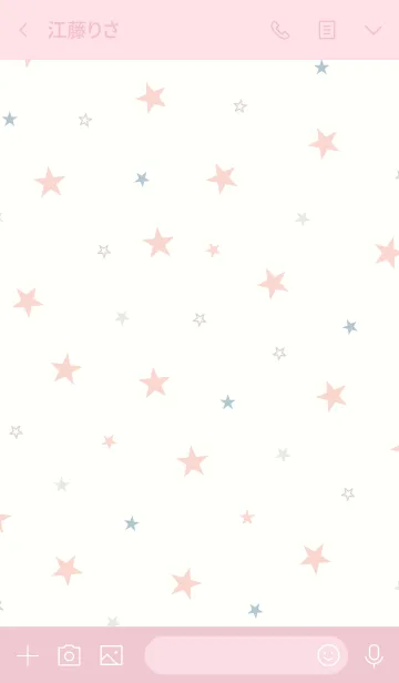 [LINE着せ替え] 星 ピンク スマイル3の画像3