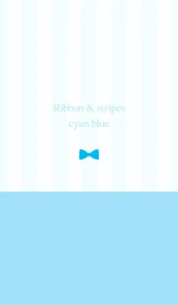 [LINE着せ替え] Ribbon ＆ stipes cyan blueの画像1