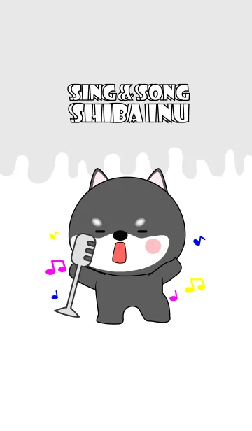 [LINE着せ替え] Sing ＆ Song Black Shiba Inu Theme (jp)の画像1