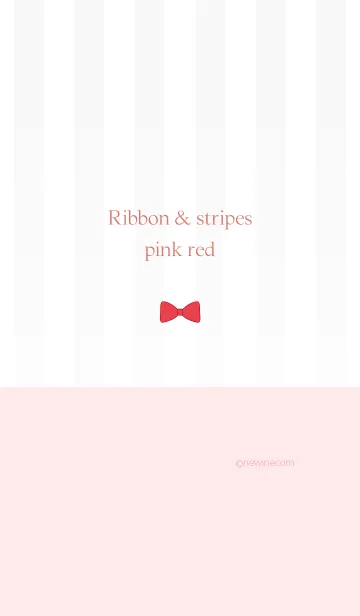 [LINE着せ替え] Ribbon ＆ stipes pink redの画像1