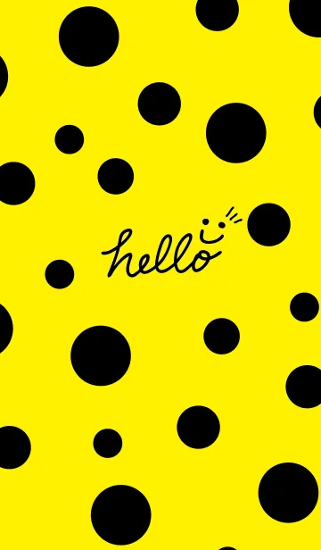 [LINE着せ替え] ドットスマイル黄色28の画像1