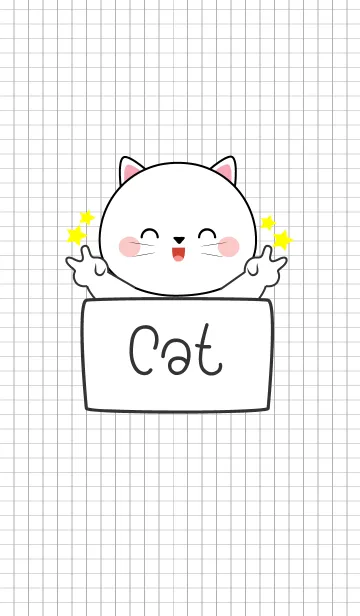 [LINE着せ替え] Cool White Cat Theme (jp)の画像1