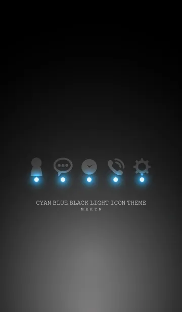 [LINE着せ替え] CYAN BLUE BLACK LIGHT ICON THEMEの画像1