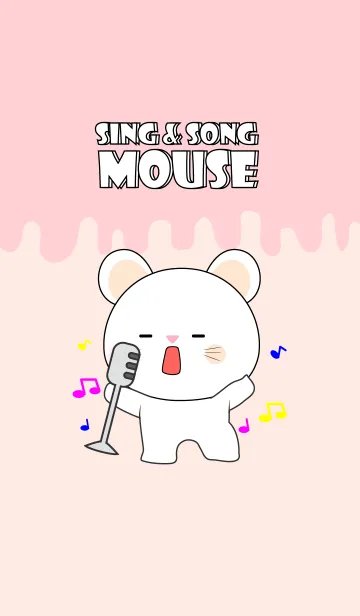 [LINE着せ替え] Sing ＆ Song White Mouse Theme (jp)の画像1