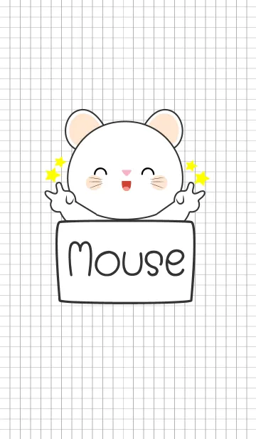 [LINE着せ替え] Cool White Mouse Theme (jp)の画像1