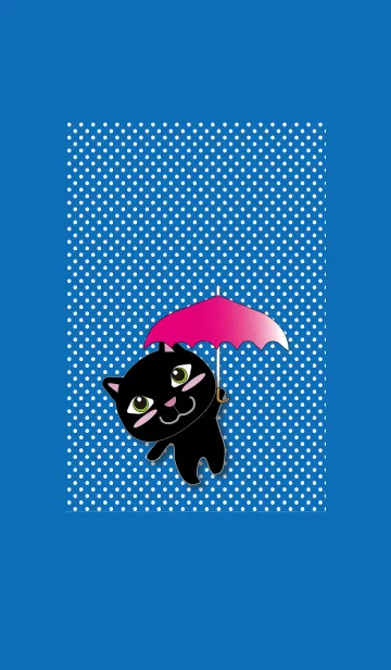 [LINE着せ替え] 黒猫着せかえ：梅雨バージョンの画像1