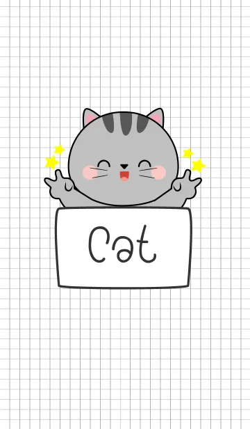 [LINE着せ替え] Cool Gray Cat Theme (jp)の画像1