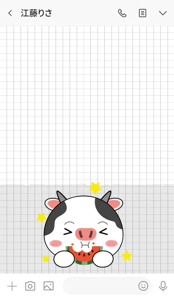 [LINE着せ替え] Minamal Cow Theme (jp)の画像3