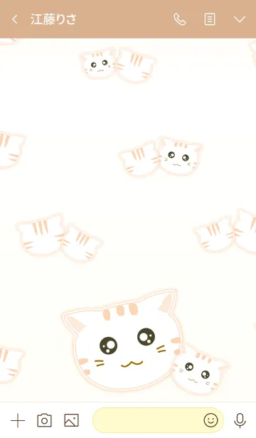 [LINE着せ替え] Cute Little Cat！ (Beige V.2)の画像3