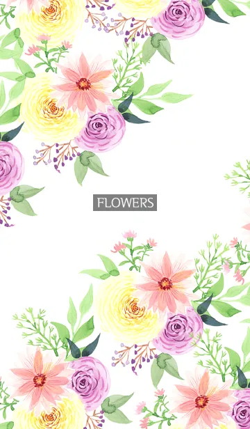 [LINE着せ替え] water color flowers_1134の画像1