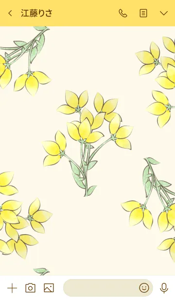 [LINE着せ替え] 黄花柄の画像3