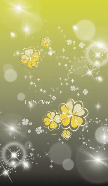 [LINE着せ替え] 黒と黄色 : 幸せの四葉ゴールドクローバーの画像1