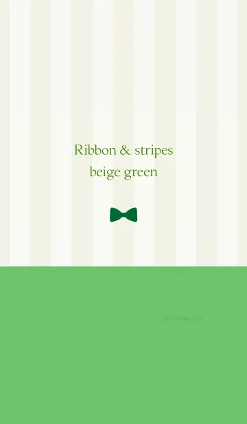 [LINE着せ替え] Ribbon ＆ stipes beige greenの画像1