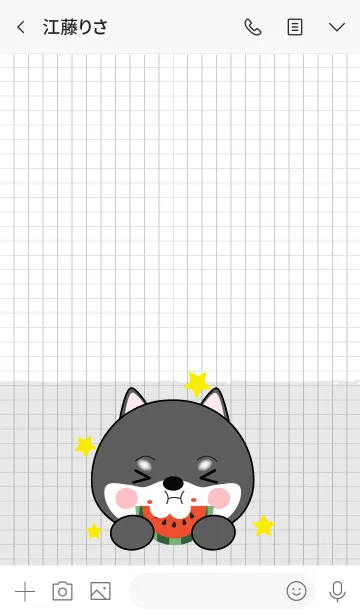 [LINE着せ替え] Minamal Black Shiba Inu Theme (jp)の画像3