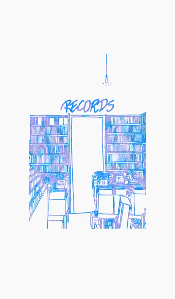 [LINE着せ替え] レコードストア ブルー/パープル ライトverの画像1