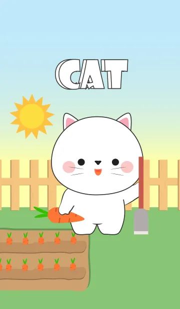 [LINE着せ替え] Oh！ Cute White Cat Theme (jp)の画像1