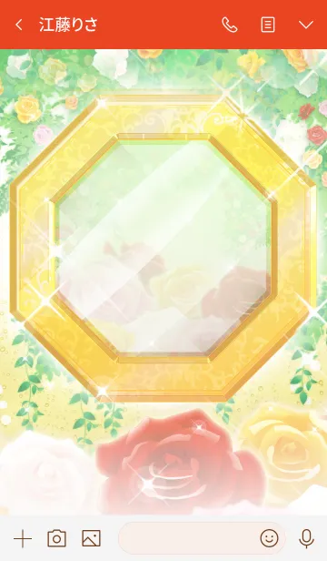 [LINE着せ替え] 幸運を集める春の花とゴールドの鏡の画像3