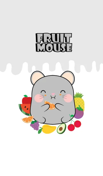 [LINE着せ替え] Gray Mouse And Fruit Theme (jp)の画像1