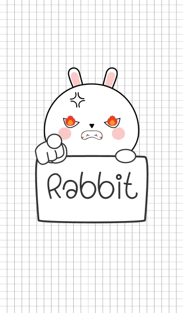 [LINE着せ替え] Simple Angry White Rabbit 2 (jp)の画像1