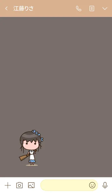 [LINE着せ替え] girl staring - 06 - grayの画像3