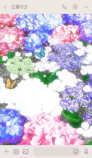 [LINE着せ替え] 紫陽花と蝶の画像3