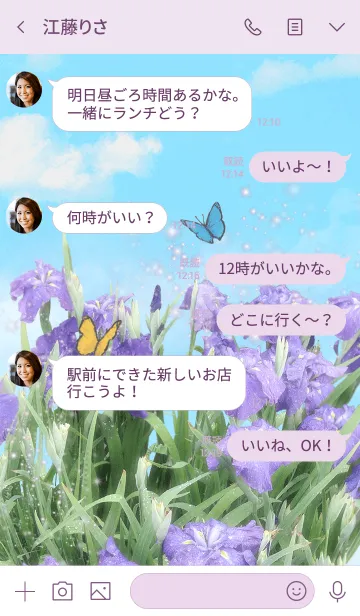 [LINE着せ替え] 菖蒲と蝶の画像4