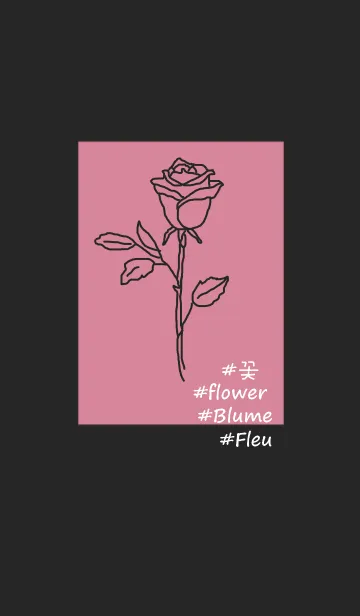 [LINE着せ替え] #flower* rose (black pink)の画像1