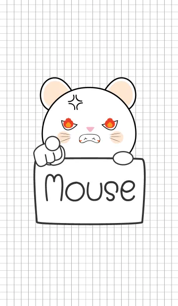 [LINE着せ替え] Simple Angry White Mouse 2 (jp)の画像1