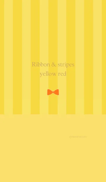 [LINE着せ替え] Ribbon ＆ stipes yellow redの画像1