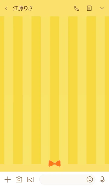 [LINE着せ替え] Ribbon ＆ stipes yellow redの画像3