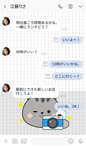 [LINE着せ替え] Minamal Gray Cat Theme (jp)の画像4