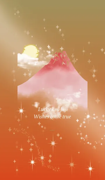 [LINE着せ替え] ゴールド : 願いが叶う赤富士の画像1