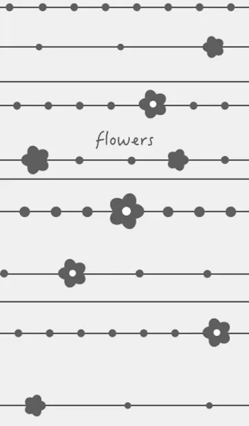[LINE着せ替え] simple flowers (gray)の画像1