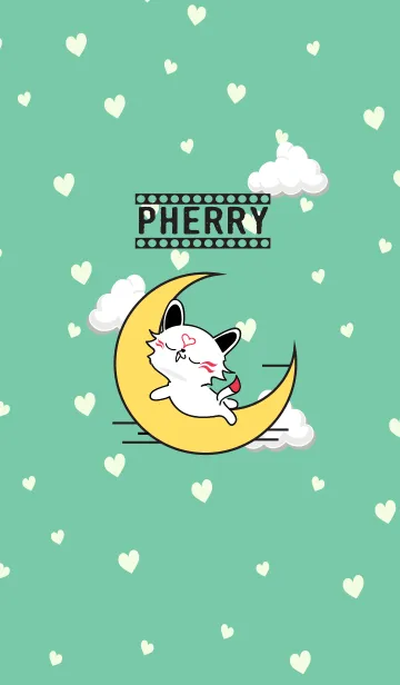 [LINE着せ替え] Pherry - The Fortune Dog (Blue/Green)の画像1