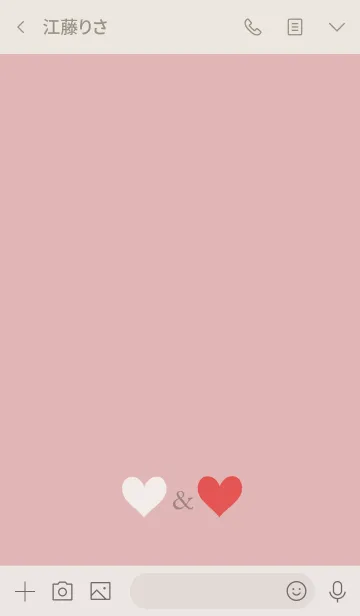 [LINE着せ替え] かわいいダブルハート・くすみピンクの画像3