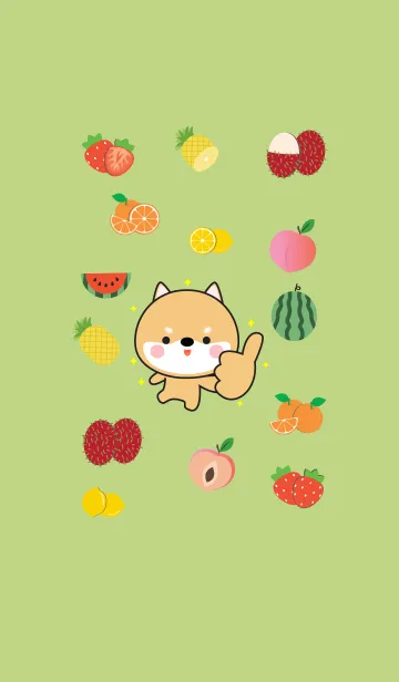 [LINE着せ替え] Cute Shiba Inu And Fruit (jp)の画像1