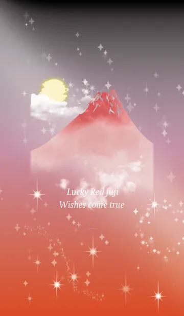 [LINE着せ替え] 黒とピンク : 願いが叶う赤富士の画像1