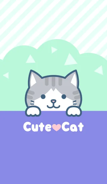 [LINE着せ替え] かわいい♥️ネコちゃん(サバトラ白猫)の画像1