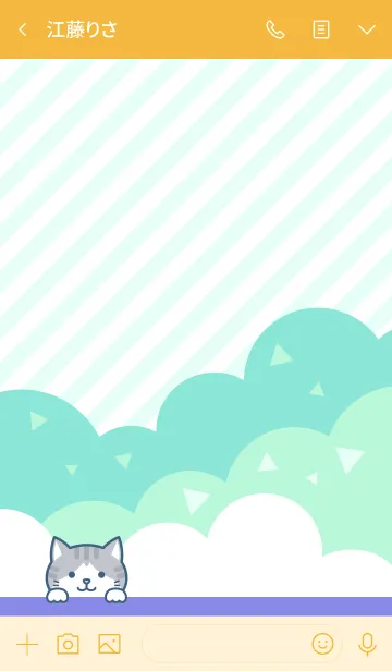 [LINE着せ替え] かわいい♥️ネコちゃん(サバトラ白猫)の画像3